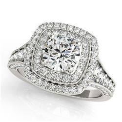 2 ctw Certified VS/SI Diamond Solitaire Halo Ring 14k White Gold