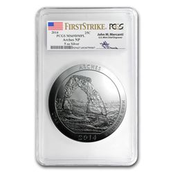 2014 5 oz Silver ATB Arches MS-69 DMPL PCGS (FS, Mercanti)