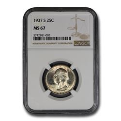 1937-S Washington Quarter MS-67 NGC