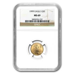 1999 1/10 oz Gold American Eagle MS-69 NGC
