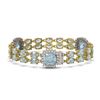 Image 2 : 17.19 ctw Aquamarine & Diamond Bracelet 14K Yellow Gold