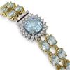 Image 3 : 17.19 ctw Aquamarine & Diamond Bracelet 14K Yellow Gold