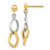 Image 1 : 14k Two-tone Dangle Post Earrings