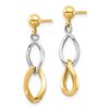 Image 2 : 14k Two-tone Dangle Post Earrings