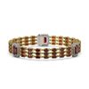 Image 1 : 23.08 ctw Garnet & Diamond Bracelet 14K Yellow Gold