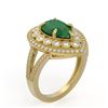 Image 2 : 5.12 ctw Certified Emerald & Diamond Victorian Ring 14K Yellow Gold