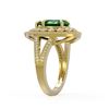 Image 3 : 5.12 ctw Certified Emerald & Diamond Victorian Ring 14K Yellow Gold