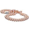 Image 1 : Pink Freshwater Double-Strand Pearl Necklace, 7.5-8.0mm