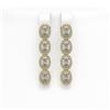 Image 1 : 3.84 ctw Oval Cut Diamond Micro Pave Earrings 18K Yellow Gold