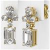 Image 3 : 2.75 ctw Emerald Cut Diamond Designer Earrings 18K Yellow Gold