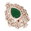 Image 3 : 5.77 ctw Emerald & Diamond Ring 18K Rose Gold