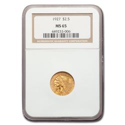 1927 $2.50 Indian Gold Quarter Eagle MS-65 NGC