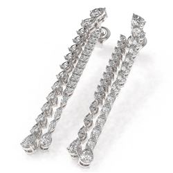 6.32 ctw Pear & Marquise Cut Diamonds Earrings 18K White Gold
