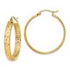 Image 1 : 14k Yellow Gold Polished & Diamond-cut Hoop Earrings - 38 mm