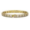 Image 2 : 12.69 ctw Princess Cut Diamond Micro Pave Bracelet 18K Yellow Gold