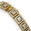 Image 3 : 12.69 ctw Princess Cut Diamond Micro Pave Bracelet 18K Yellow Gold