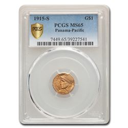 1915-S Gold $1.00 Panama-Pacific MS-65 PCGS