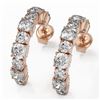 Image 1 : 3.9 ctw Cushion Cut Diamond Designer Earrings 18K Rose Gold