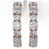 Image 2 : 3.9 ctw Cushion Cut Diamond Designer Earrings 18K Rose Gold