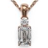 Image 1 : 0.6 ctw Emerald Cut Diamond Designer Necklace 18K Rose Gold
