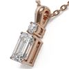 Image 3 : 0.6 ctw Emerald Cut Diamond Designer Necklace 18K Rose Gold