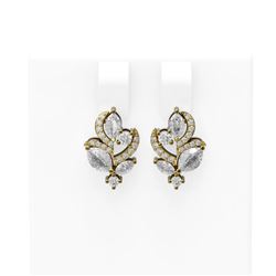 2.5 ctw Diamond Earrings 18K Yellow Gold
