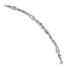 Image 2 : 14k White Polished & Textured Oval Link Bracelet - 7.75 in.