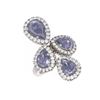 Image 3 : 6.78 ctw Tanzanite & Diamond Ring 18K White Gold