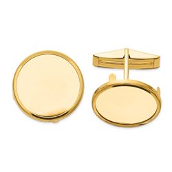 14k Yellow Gold 1/10 oz American Eagle Plain Bezel Cuff Links