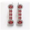 Image 1 : 11.78 ctw Tourmaline & Diamond Earrings 14K Rose Gold