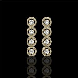 3.84 ctw Diamond Micro Pave Earrings 18K Yellow Gold