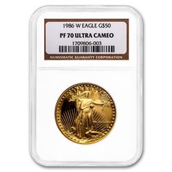 1986-W 1 oz Proof Gold American Eagle PF-70 NGC