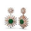 Image 2 : 6.23 ctw Emerald & Diamond Earrings 18K Rose Gold