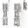 Image 3 : 2.24 ctw Emerald Cut Diamond Earrings 18K White Gold