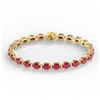 Image 2 : 29 ctw Ruby Eternity Designer Bracelet 14k Yellow Gold