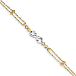14K Two-tone Polished Multi-Strand Infinity Bracelet - 7.5 in.