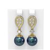 Image 1 : 2.03 ctw Diamond & Pearl Earrings 18K Yellow Gold