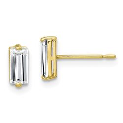 10K Polished Cubic Zirconia Stud Earrings - 41 mm