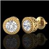 Image 2 : 1.09 ctw VS/SI Diamond Solitaire Art Deco Stud Earrings 18k Yellow Gold