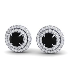2 ctw Micro Pave VS/SI Diamond Certified Stud Earrings 18k White Gold
