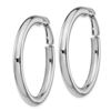 Image 2 : 14k White Gold Polished Round Hoop Earrings - 30 mm