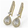 Image 1 : 2.4 ctw Pear Cut Diamond Designer Earrings 18K Yellow Gold