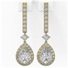 Image 2 : 2.4 ctw Pear Cut Diamond Designer Earrings 18K Yellow Gold