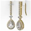Image 3 : 2.4 ctw Pear Cut Diamond Designer Earrings 18K Yellow Gold