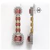 Image 2 : 18.38 ctw Tourmaline & Diamond Earrings 14K Yellow Gold