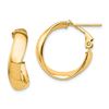 Image 1 : 14k Yellow Gold Wavy Omega Back Hoop Earrings - 5x19 mm