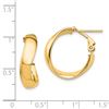 Image 2 : 14k Yellow Gold Wavy Omega Back Hoop Earrings - 5x19 mm