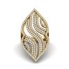 Image 2 : 2 ctw Micro Pave VS/SI Diamond Designer Ring 14k Yellow Gold