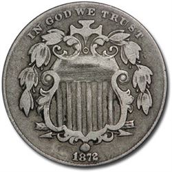 1872 Shield Nickel Fine