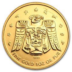 2009 Canada 1 oz Gold Maple Leaf BU (Vancouver Olympics)